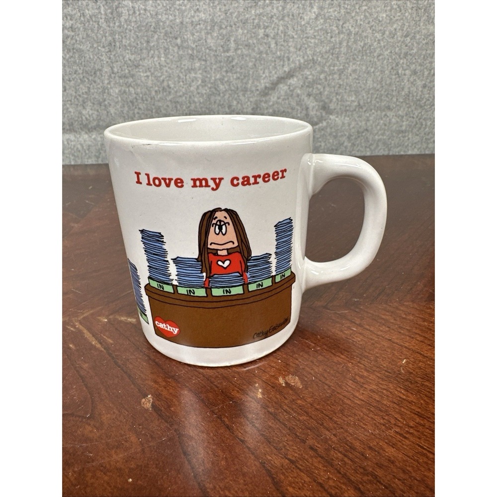 Cathy Comic‎ Strip 'I Love My Career' Stoneware Coffee Mug 80's Animation